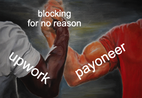 Payoneer and Upwork extension meme